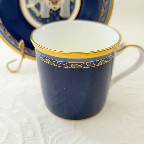 Rare Noritake Demitasse Cup/Saucer, Navy Blue/Gold Elephant Design, Japan - Picture 4 of 9